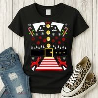 Ugly Christmas Sweater Elf Costume Women's T-Shirt thumb 3