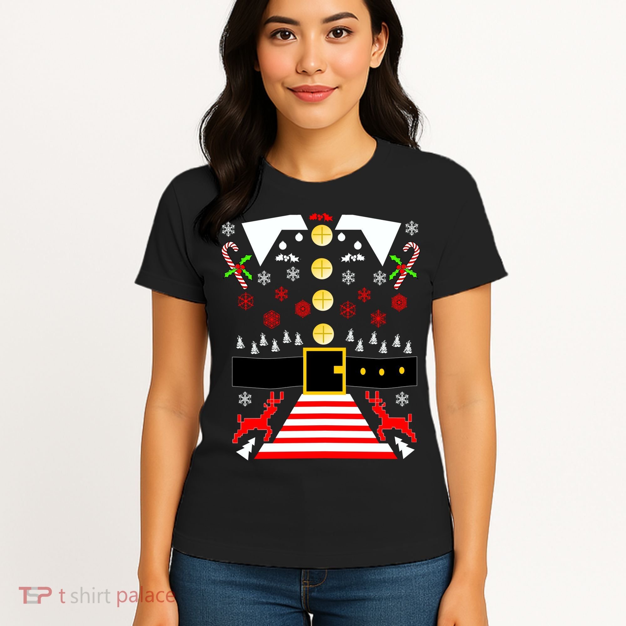 Ugly Christmas Sweater Elf Costume Women's T-Shirt
