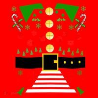 Ugly Christmas Sweater Elf Costume Santa Hat thumb 1
