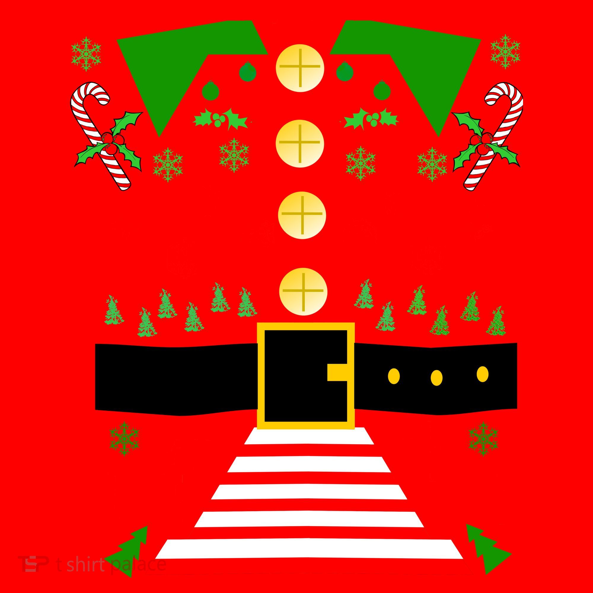 Ugly Christmas Sweater Elf Costume Santa Hat