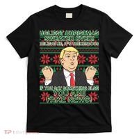 Ugly Christmas Sweater Fake News Trump T-Shirt thumb 0
