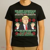 Ugly Christmas Sweater Fake News Trump T-Shirt thumb 3