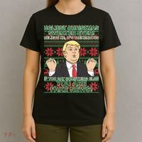 Ugly Christmas Sweater Fake News Trump T-Shirt thumb 4