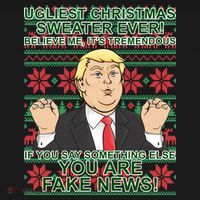 Ugly Christmas Sweater Fake News Trump Polo thumb 3