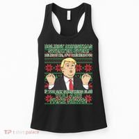 Ugly Christmas Sweater Fake News Trump Women's Tank Top thumb 0