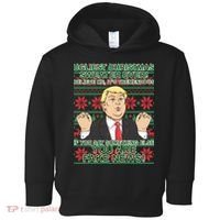 Ugly Christmas Sweater Fake News Trump Toddler Hoodie thumb 0