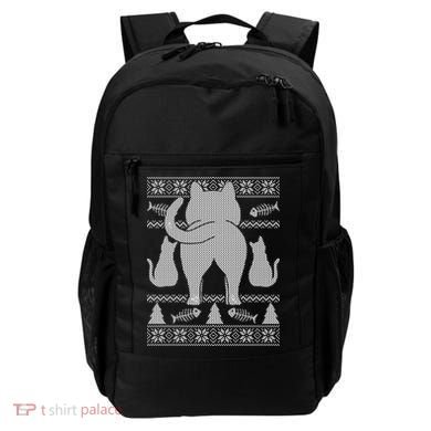 Ugly Christmas Sweater Festive Cat Butt Backpack
