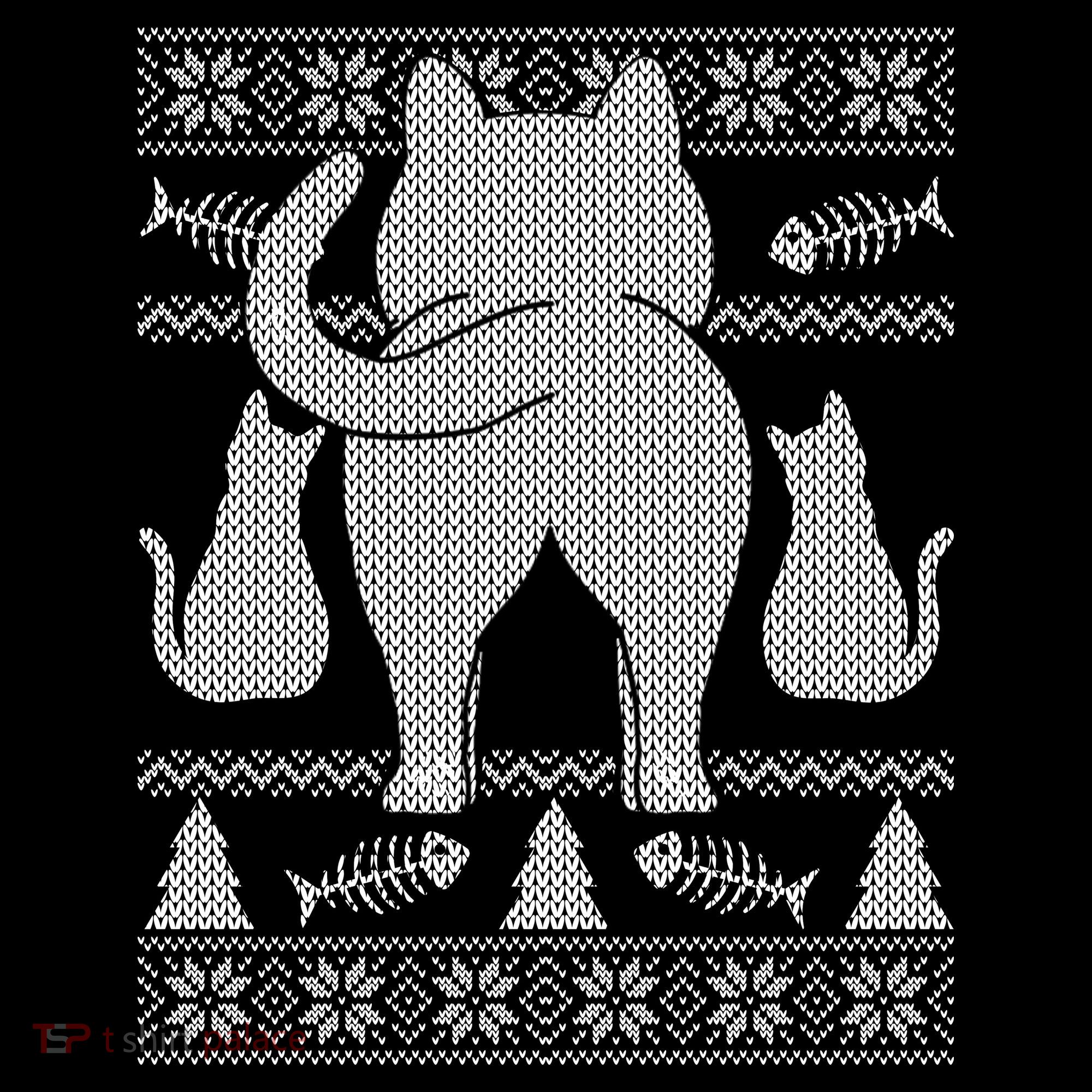 Ugly Christmas Sweater Festive Cat Butt Backpack