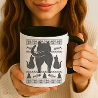 Ugly Christmas Sweater Festive Cat Butt Coffee Mug thumb 3