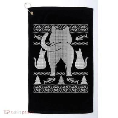 Ugly Christmas Sweater Festive Cat Butt Golf Towel