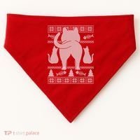 Ugly Christmas Sweater Festive Cat Butt USA-Made Doggie Bandana thumb 0