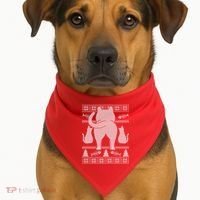 Ugly Christmas Sweater Festive Cat Butt USA-Made Doggie Bandana thumb 1