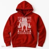 Ugly Christmas Sweater Festive Cat Butt Hoodie thumb 0