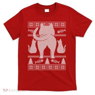 Ugly Christmas Sweater Festive Cat Butt T-Shirt