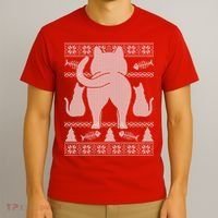 Ugly Christmas Sweater Festive Cat Butt T-Shirt thumb 3