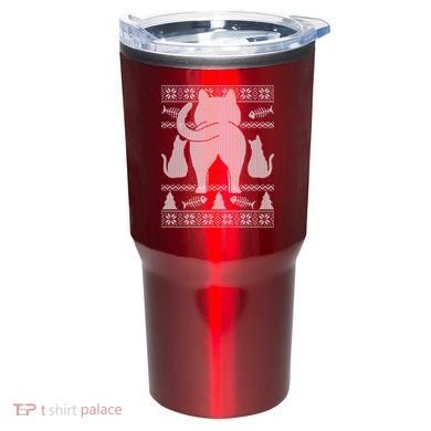 Ugly Christmas Sweater Festive Cat Butt Tumbler