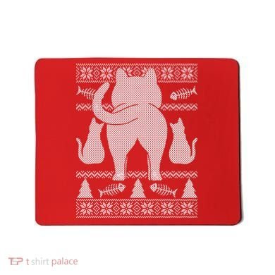 Ugly Christmas Sweater Festive Cat Butt Mousepad