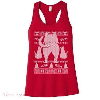 Ugly Christmas Sweater Festive Cat Butt Women's Tank Top