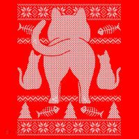 Ugly Christmas Sweater Festive Cat Butt Women's T-Shirt thumb 6