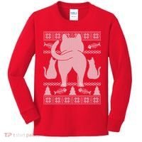 Ugly Christmas Sweater Festive Cat Butt Kids Long Sleeve Shirt thumb 0