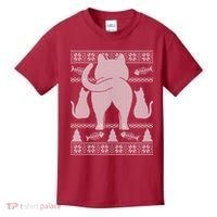 Ugly Christmas Sweater Festive Cat Butt Kids T-Shirt thumb 0