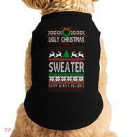 Ugly Christmas Sweater Happy Winter Holidays Doggie Tank thumb 0