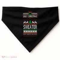 Ugly Christmas Sweater Happy Winter Holidays USA-Made Doggie Bandana thumb 0