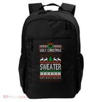 Ugly Christmas Sweater Happy Winter Holidays Backpack thumb 0