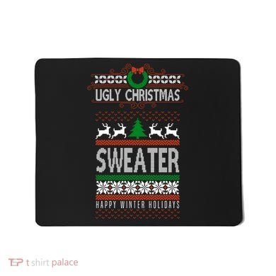 Ugly Christmas Sweater Happy Winter Holidays Mousepad