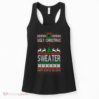 Ugly Christmas Sweater Happy Winter Holidays Women's Tank Top thumb 0