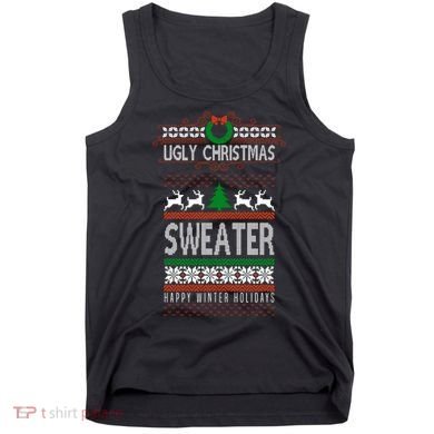 Ugly Christmas Sweater Happy Winter Holidays Tank Top