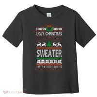 Ugly Christmas Sweater Happy Winter Holidays Toddler T-Shirt thumb 0