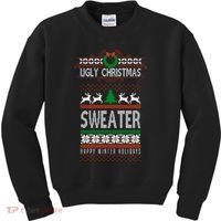 Ugly Christmas Sweater Happy Winter Holidays Kids Sweatshirt thumb 0