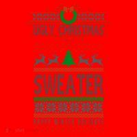 Ugly Christmas Sweater Happy Winter Holidays Santa Hat thumb 1
