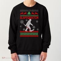 Ugly Christmas Sweater Hockey Sasquatch Women's Sweatshirt thumb 0