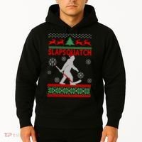 Ugly Christmas Sweater Hockey Sasquatch Hoodie thumb 2