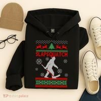 Ugly Christmas Sweater Hockey Sasquatch Hoodie thumb 4