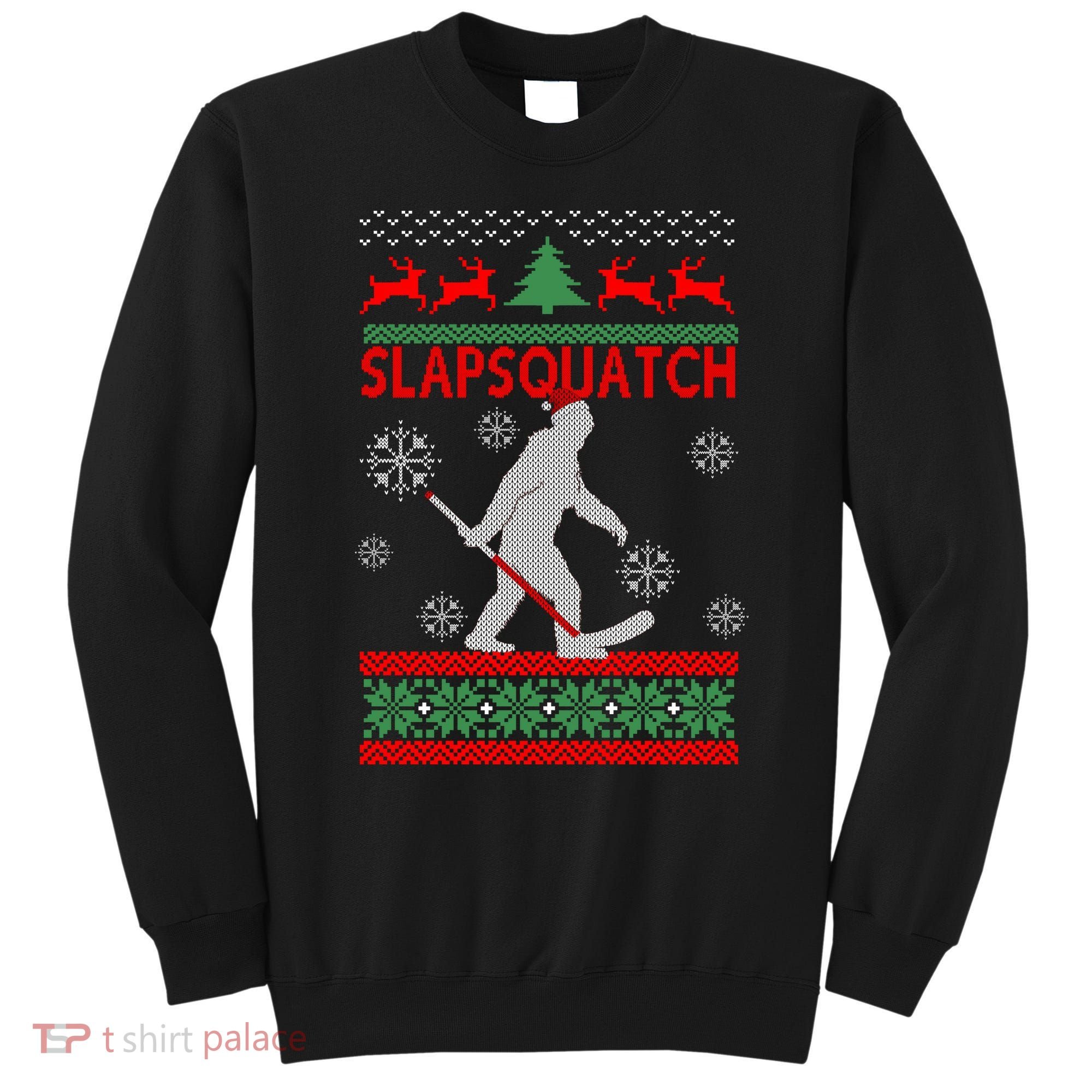 Ugly Christmas Sweater Hockey Sasquatch Sweatshirt