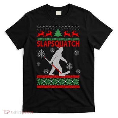 Ugly Christmas Sweater Hockey Sasquatch T-Shirt