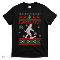 Ugly Christmas Sweater Hockey Sasquatch T-Shirt thumb 0