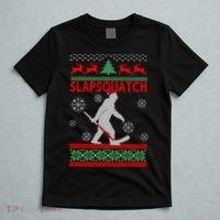 Ugly Christmas Sweater Hockey Sasquatch T-Shirt thumb 5