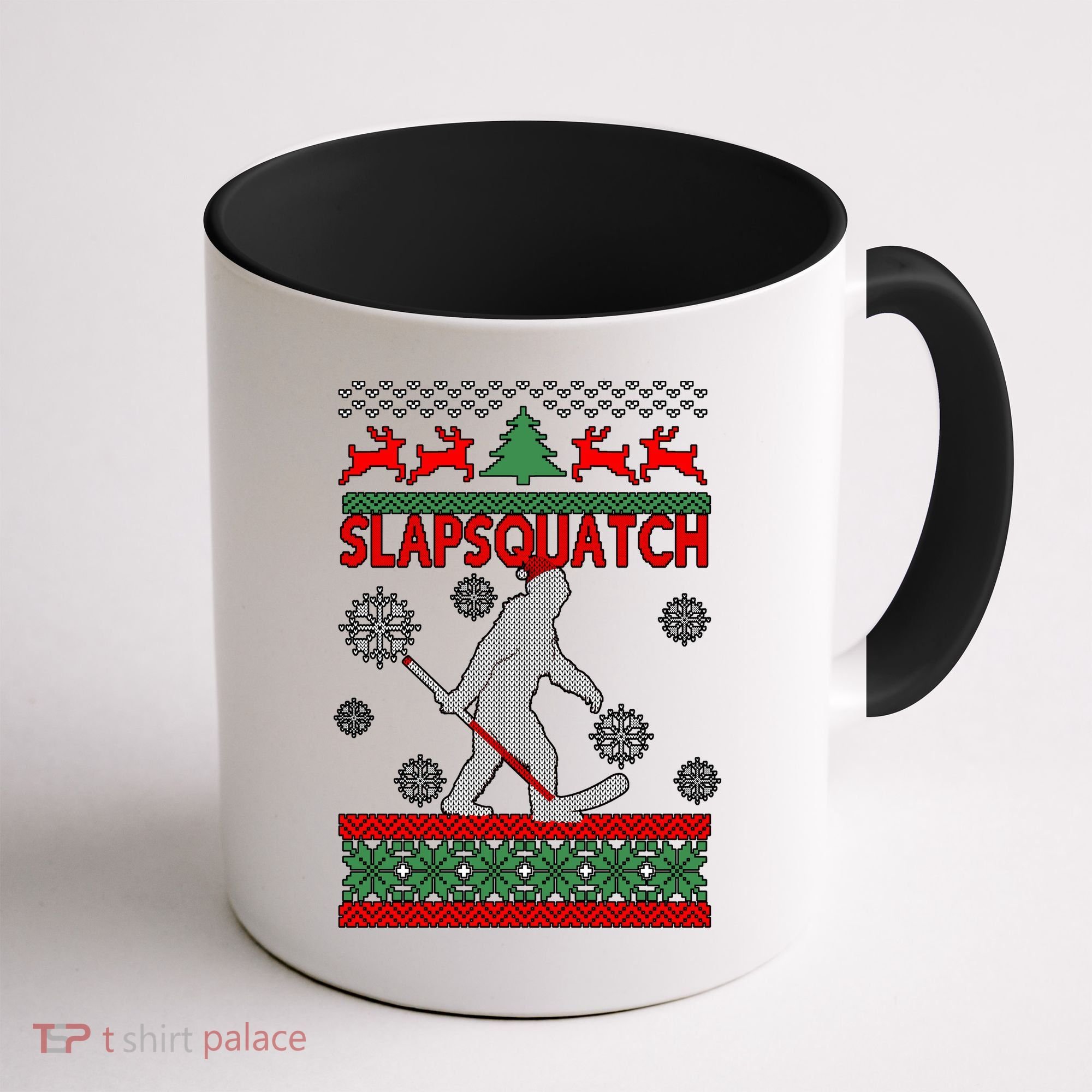 Ugly Christmas Sweater Hockey Sasquatch Coffee Mug