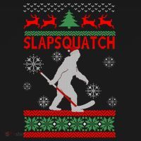 Ugly Christmas Sweater Hockey Sasquatch Polo thumb 3