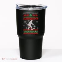 Ugly Christmas Sweater Hockey Sasquatch Tumbler thumb 0