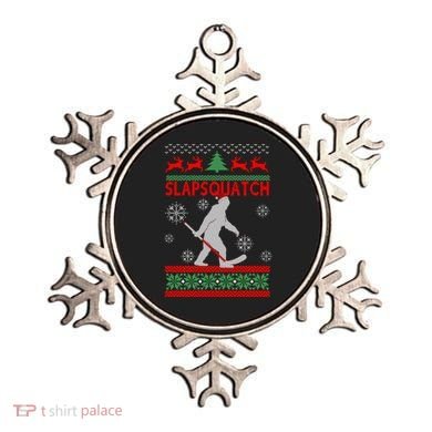 Ugly Christmas Sweater Hockey Sasquatch Ornament