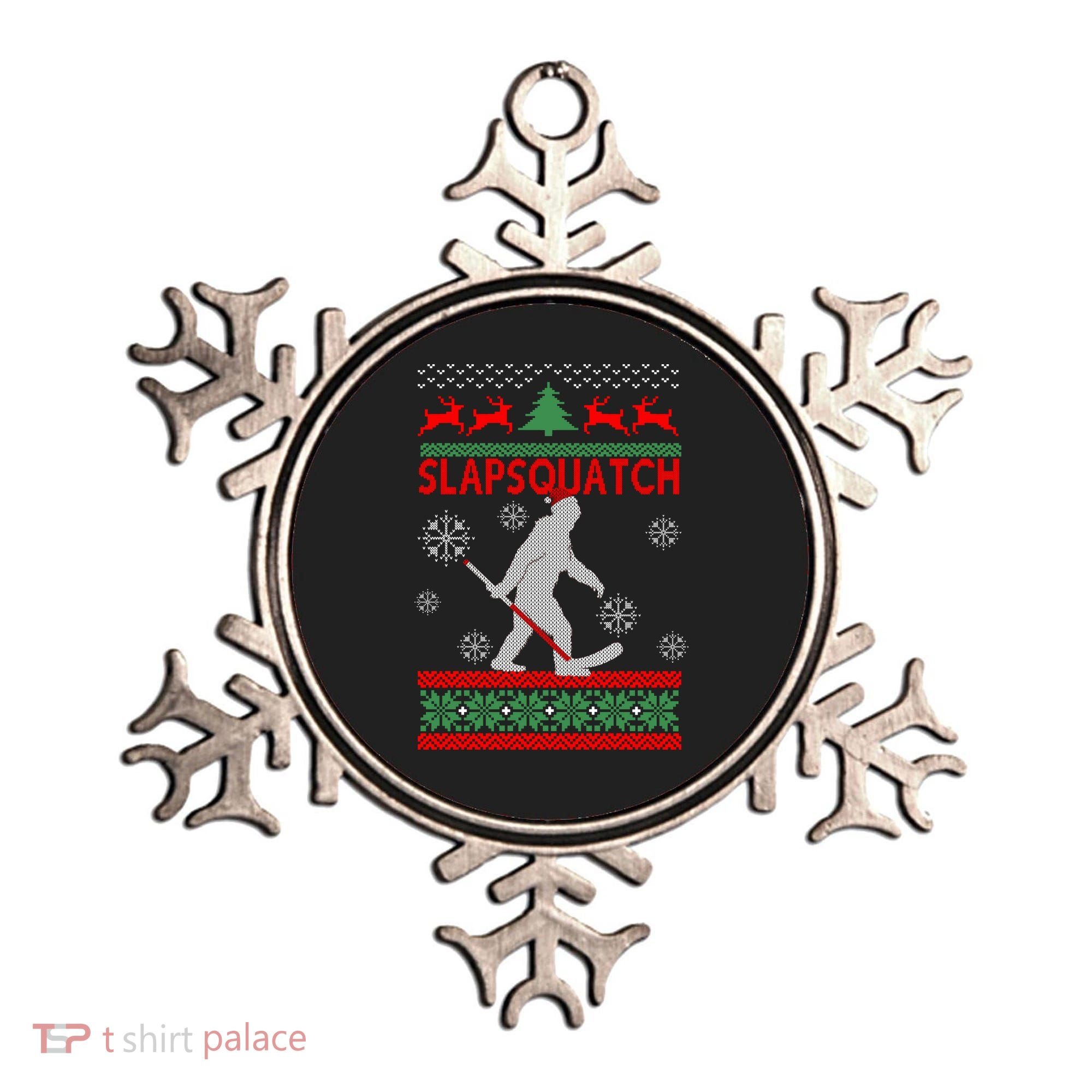 Ugly Christmas Sweater Hockey Sasquatch Ornament