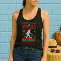 Ugly Christmas Sweater Hockey Sasquatch Women's Tank Top thumb 2