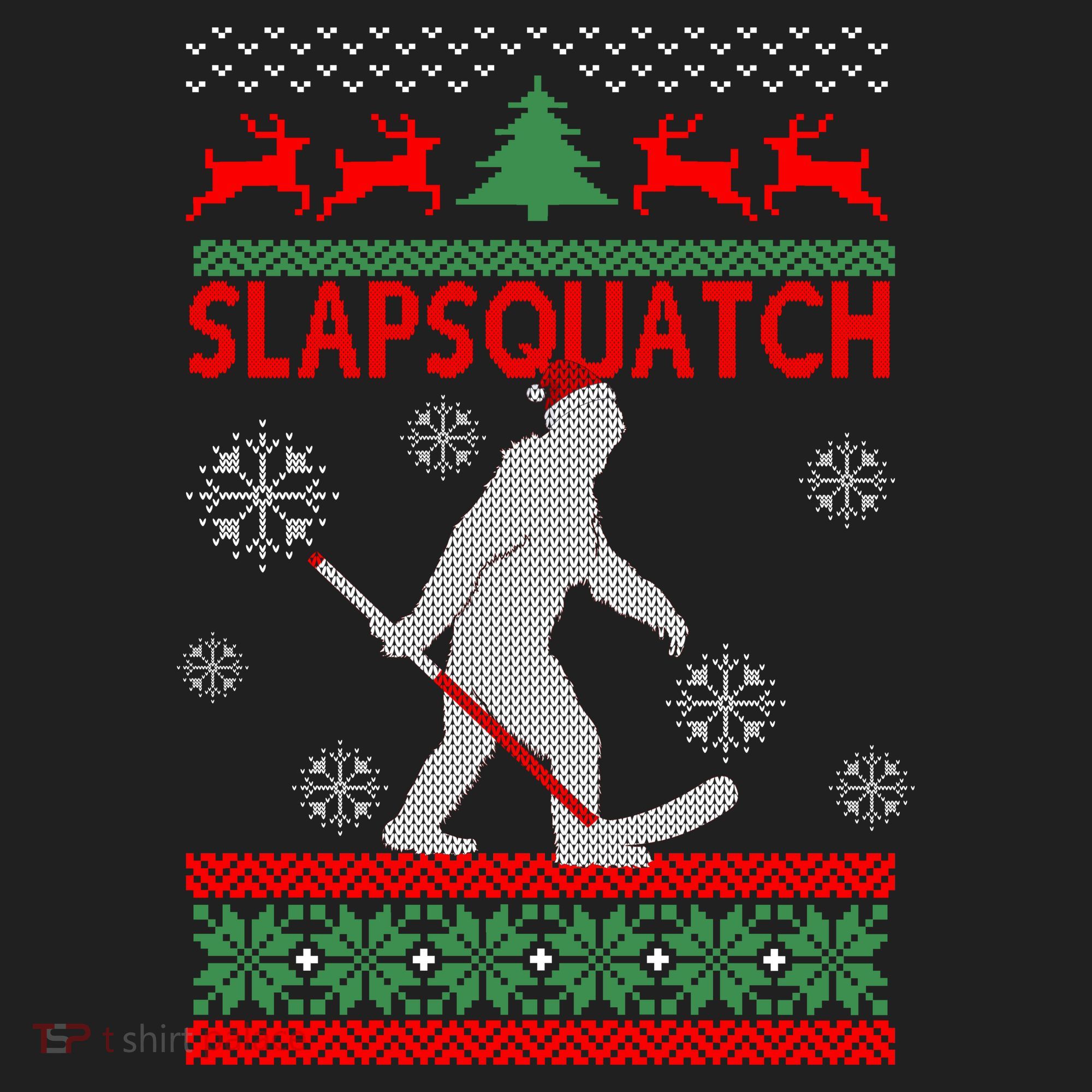 Ugly Christmas Sweater Hockey Sasquatch Hat