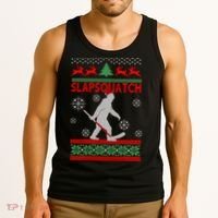 Ugly Christmas Sweater Hockey Sasquatch Tank Top thumb 3