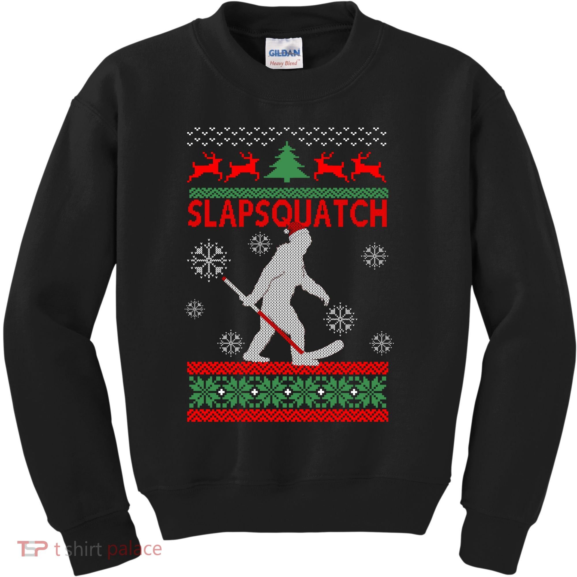 Ugly Christmas Sweater Hockey Sasquatch Kids Sweatshirt